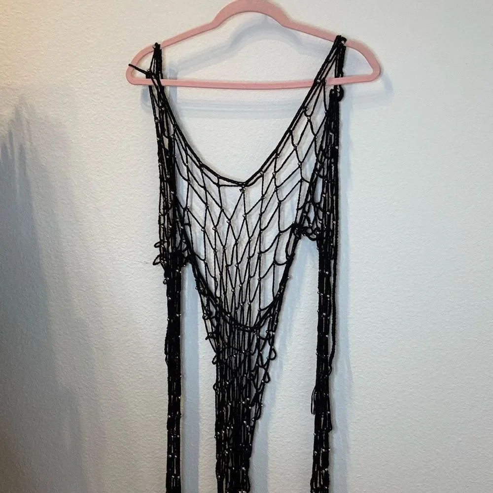 Elegant Black Beaded Overlay